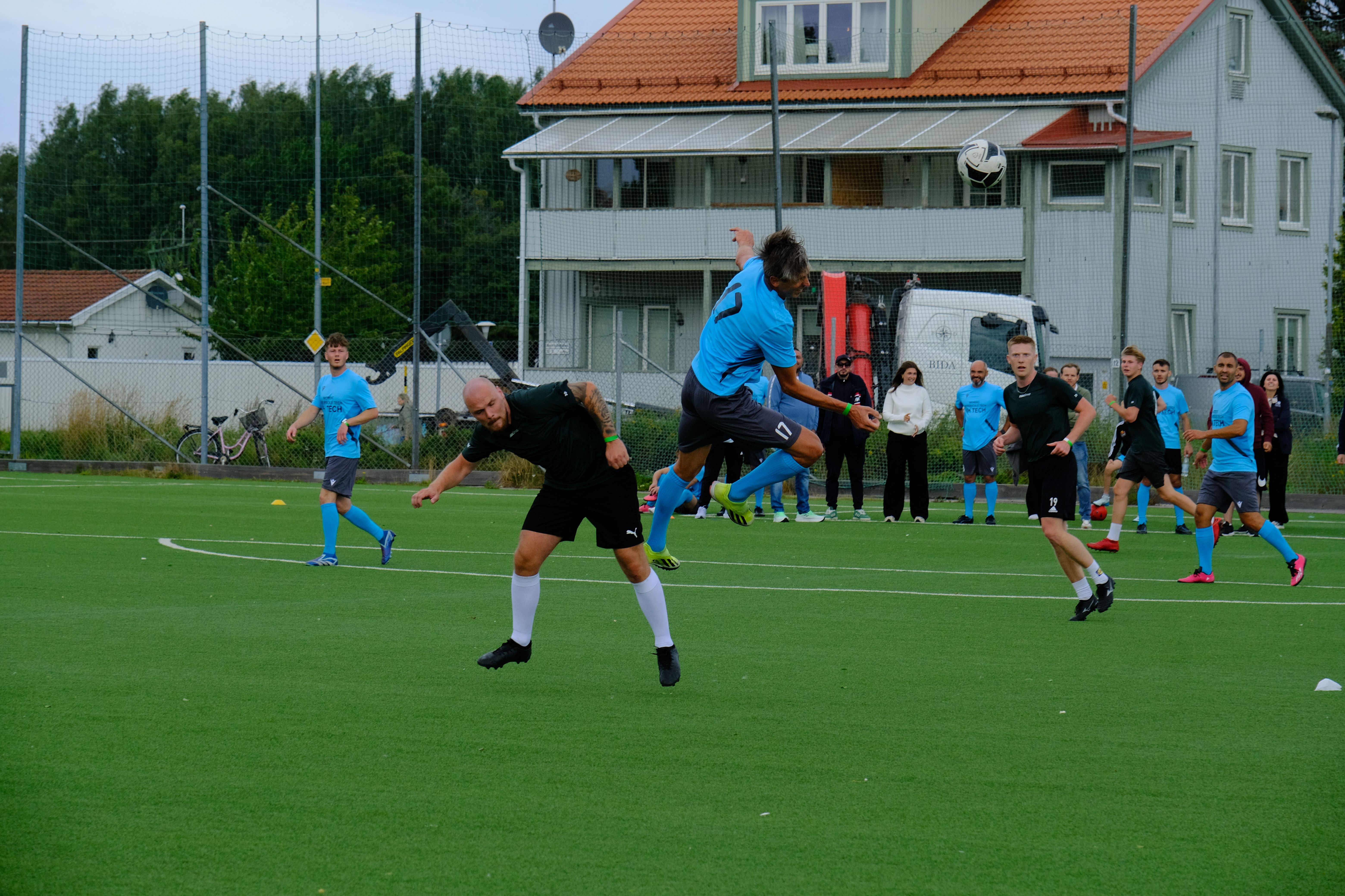 Kicking football